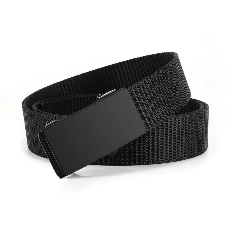 Men's Tactical Nylon Belt with Automatic Buckle - Quick-Drying Canvas for Outdoor and Military Training