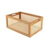 Scatola portaoggetti da scrivania in legno massello da cucina Cesto in rattan retrò Organizzatore per libri, snack, cosmetici Elettrodomestici Accessori per il bagno