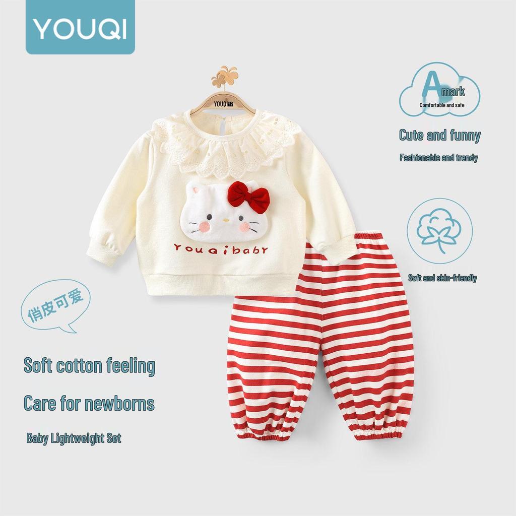 Youqi Toddler Girl Autumn Hoodie & Sweatpants Set