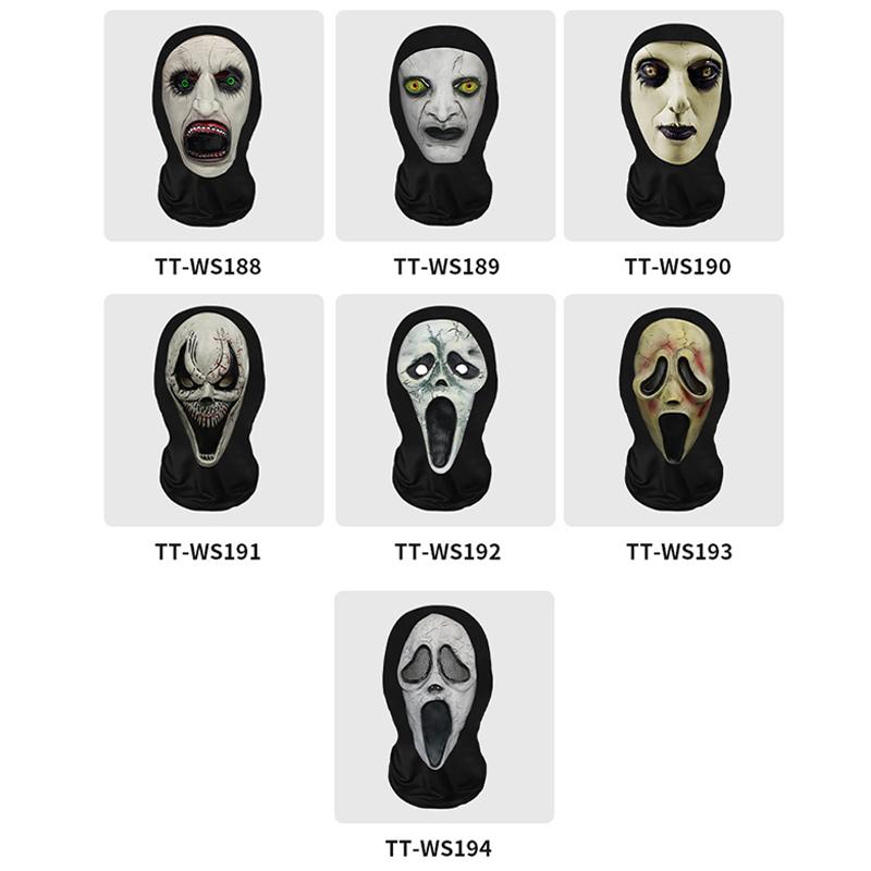Eerie Ghost White Mask, Halloween Skull Face Costume Accessories, Party Props For Horror Cosplay Masquerade For Adults