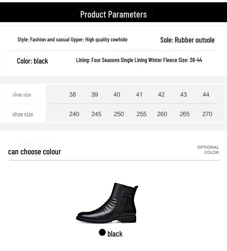 Pánské vysoké kožené martensky: Měkké, Pohodlné, Módní, Se zipem na boku, Nazouvací Neformální Kožené Boty