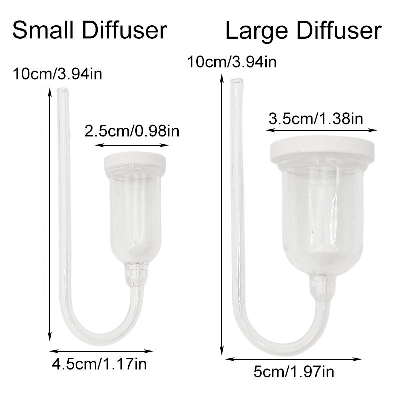 CO2 Diffuser for Aquarium Bubble Reactor CO2 System Atomizer for Fish Tank Live Plants Water Grass Grow Refiner with Suction Cup