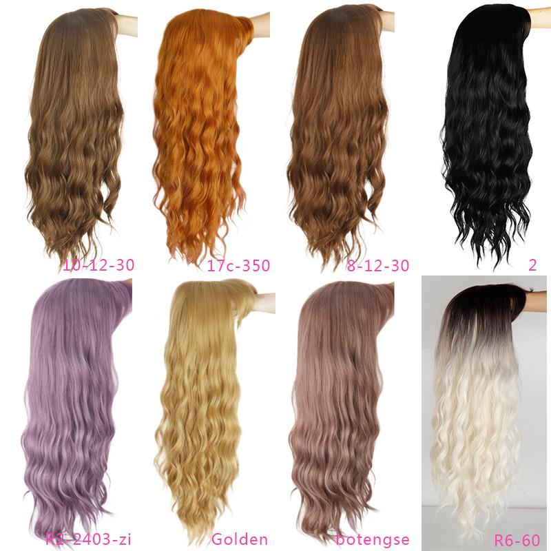 MERISIHAIR Long Wavy Wig with Bangs Light Ombre Brown Color Synthetic High Temperature Fiber Wig for Women Daily Wear