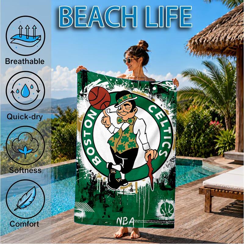 Celtics Logo Beach Towel, Microfiber Beach Towel, Perfect For Pool, Beach, Travel, Home Decor Beach Party Fan Gifts