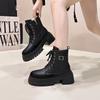 2026 New Ankle Boots Women Fashion Autumn Casual Female Chelsea Booties Punk Gothic Shoes Platform Short Leather Boots