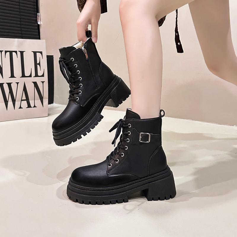 2026 New Ankle Boots Women Fashion Autumn Casual Female Chelsea Booties Punk Gothic Shoes Platform Short Leather Boots