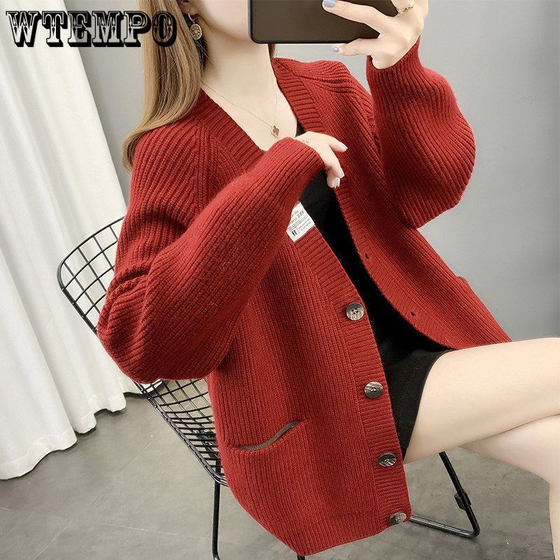 Knitted Cardigan for Women In A Laid-back Style for Autumn and Winter Korean Sweater Coat Loose Knitted Sweater for Women