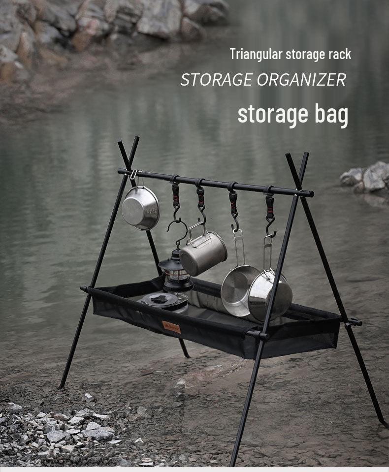 Mountain Fun Portable Folding Camping Tripod Rack and Lamp Hanger