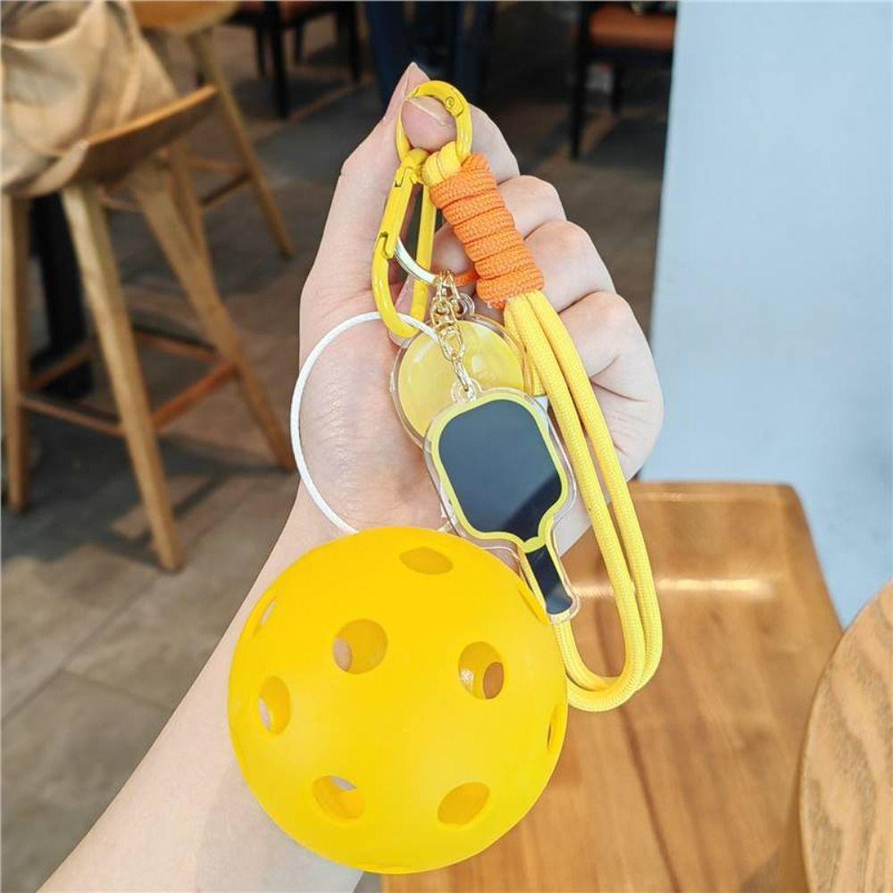 Detachable Pickleball Paddle Keychain Acrylic Fitness Series Pendant  Bag Accessories