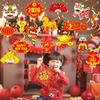 Happy Chinese New Year Hanging Swirls The Year of Horse Decorations 20PCS Lunar New Year Hanging Streamers Spring Festival Lion Dance Zodiac Horse