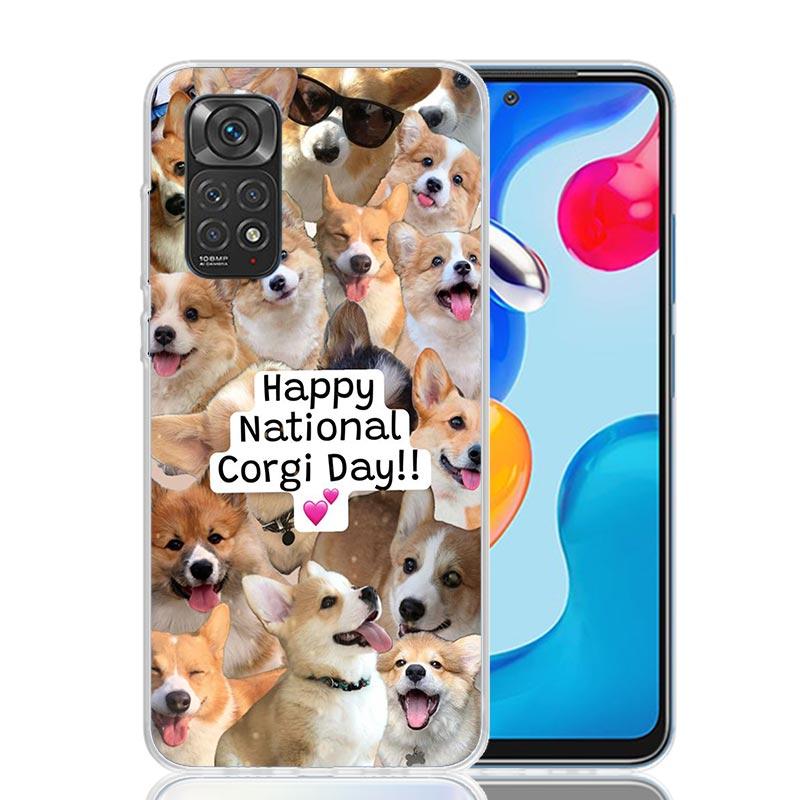 

Cute Lovely Corgi Dogs Phone Case For Xiaomi Redmi Note 14 13 12S 12 11S 11T 11E Pro Plus 10S 10 Art Customized Coque Capa Note Redmi Note 7