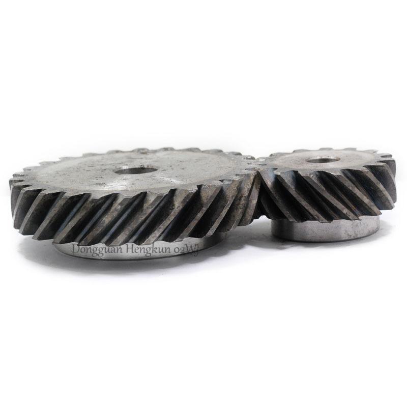 2M 3M 10T-30T High Torque 45° L/R Rotation Helical Gears Interlocking Machined Bore 180° Drive for Industrial Machinery