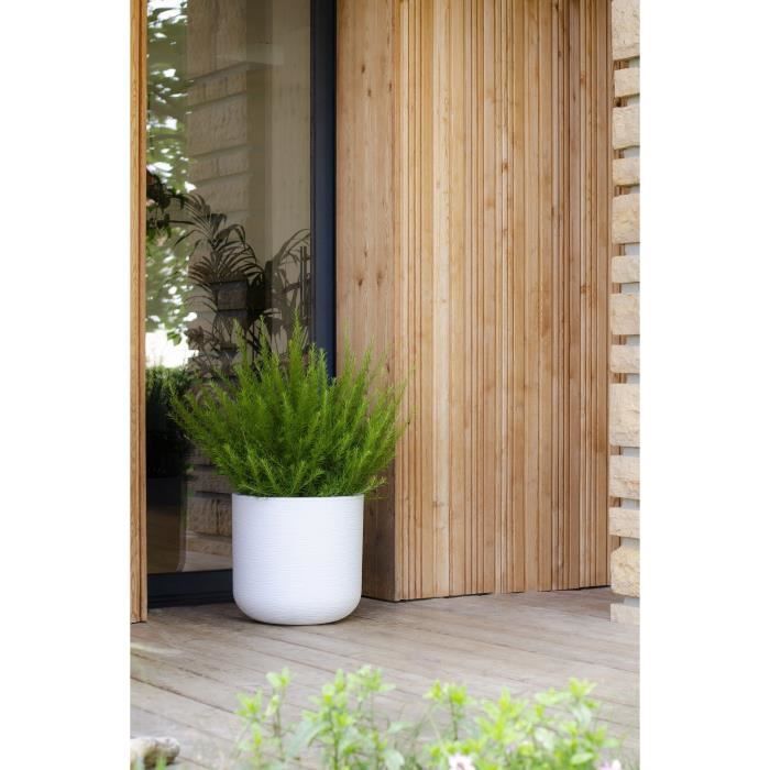 EDA Round Pot GRAPHIT UP - 32.5 L - Ø 38.5 Cm X H 36.8 Cm - Cerused White
