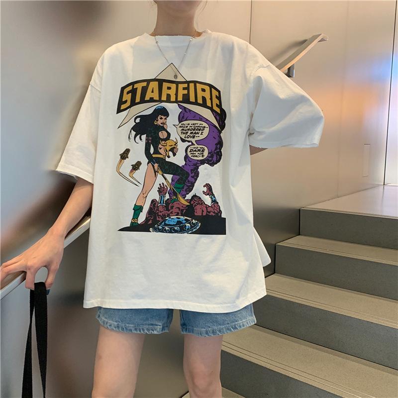 

Women s Summer Korean Style Couple T-Shirt Short Sleeves Loose Casual Tops S белый