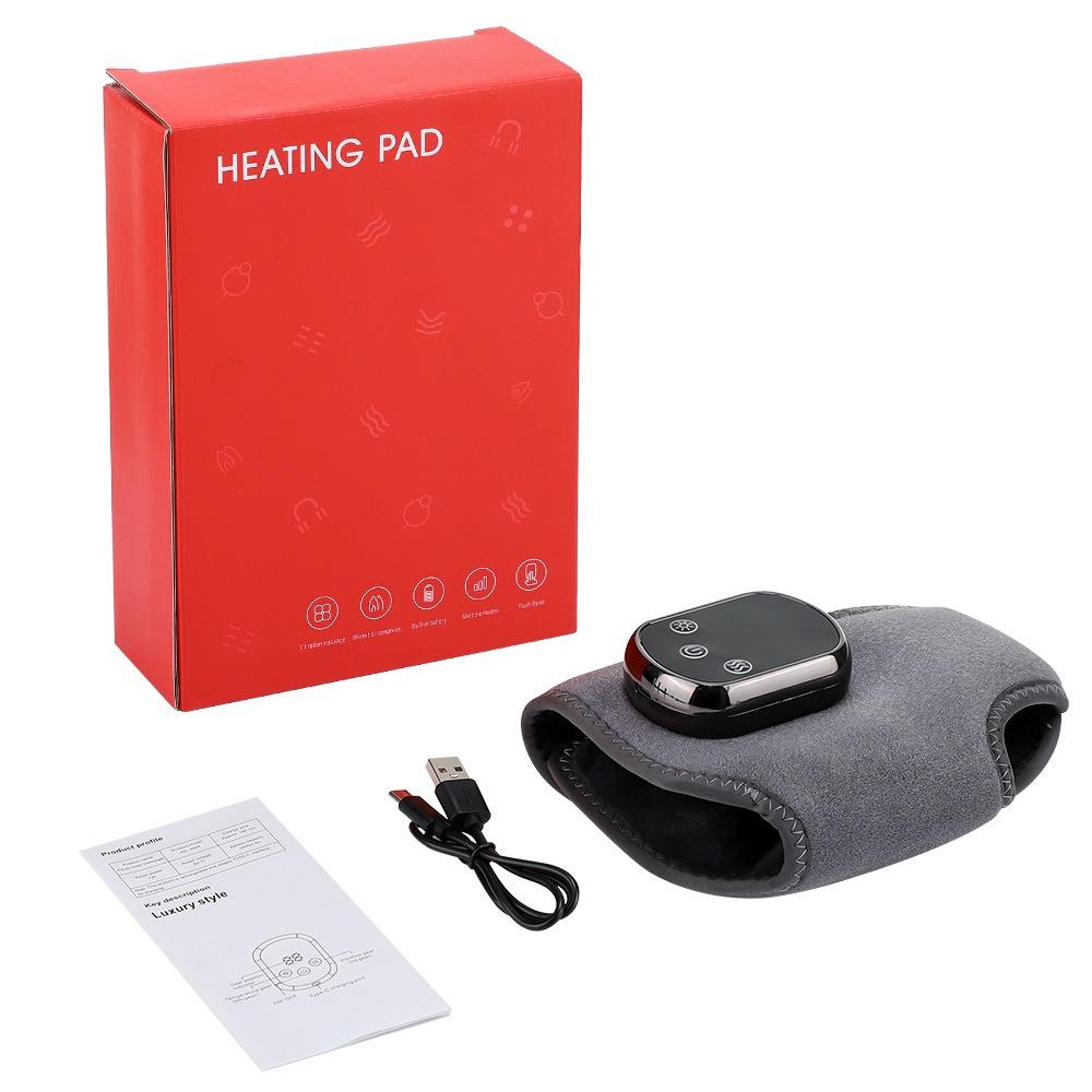 3-in-1 Foot Massager with 5 Heat Levels Portable Rechargeable Cordless Heated Ankle Wrap with 3 Vibration Modes