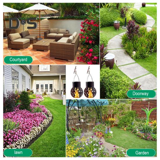 Solarna Mini Wisząca Lampka Płomień Łatwa w Instalacji Wodoodporna Automatyczne Włączanie/Wyłączanie Energooszczędna LEDowa Latarnia Solarna Dekoracja Ogrodu