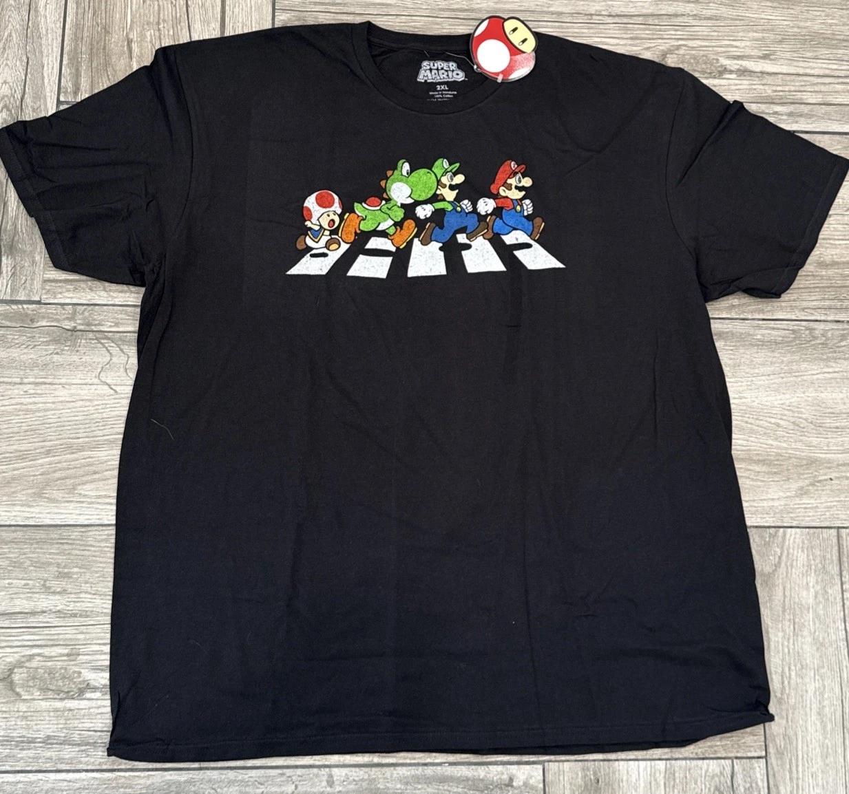 2019 Licensed Nintendo Mario Luigi Yoshi Toad Abbey Road Inspired T-Shirt Sz XXL M
