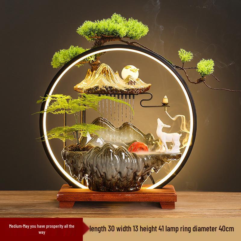Flowing Water Backflow Incense Fountain & Humidifier - Perfect for Home, Office, or Gift Decoration.