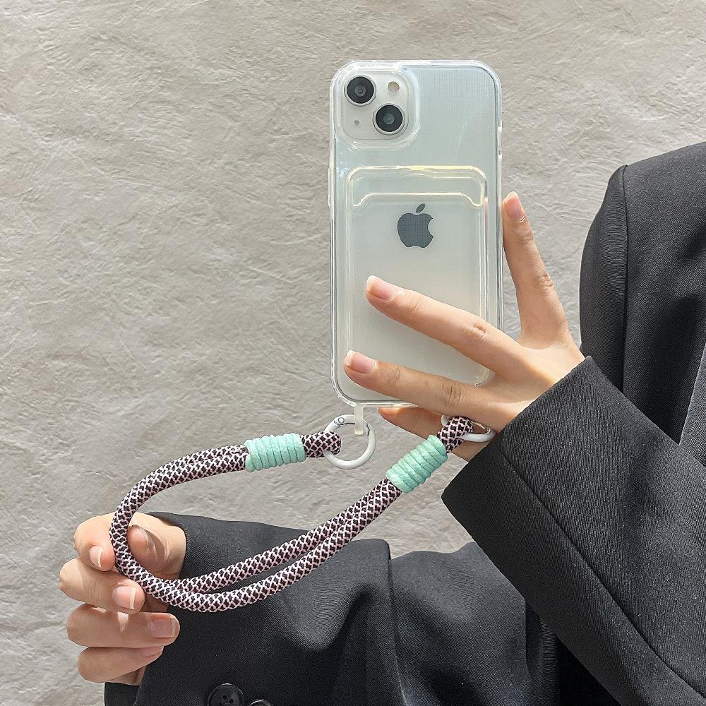 Lanyard Card Holder Phone Case For iPhone 16 Pro Max Funda iPhone 11 15 13 14 12 XR X Xs 7 8 Plus SE 6 15pro 13pro Silicon Cover