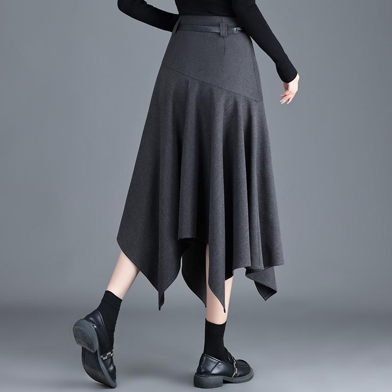 Autumn/Winter 2025 High-Waisted Wool Midi Skirt: Fashionable & Elegant Women's Wear