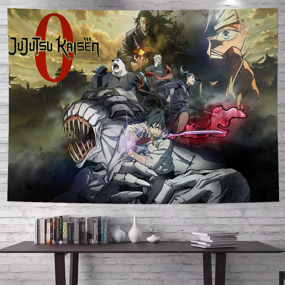 Popular Anime Jjujutsu Kkaisen Printed Large Wall Tapestry Indian Buddha Decoration Witchcraft Bohemian Hippie Wall Art Decor