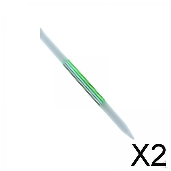 

2xGlass Cuticle Pusher Professional Precision Filing Remover Tool for Home , Green, 2 Pcs