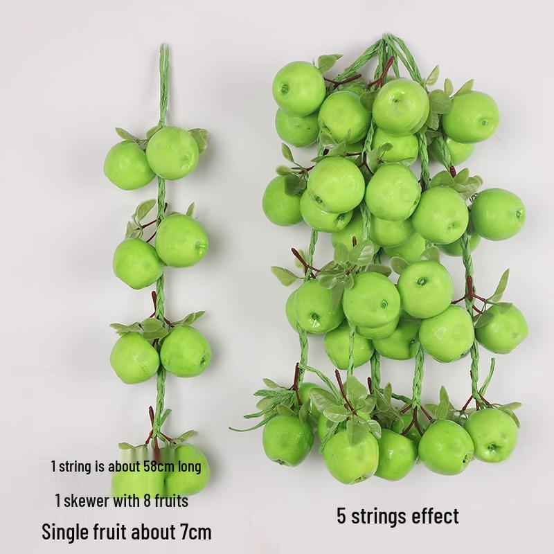Artificial Vegetable & Fruit Skewer Wall Hanging - Chili & Corn Decor