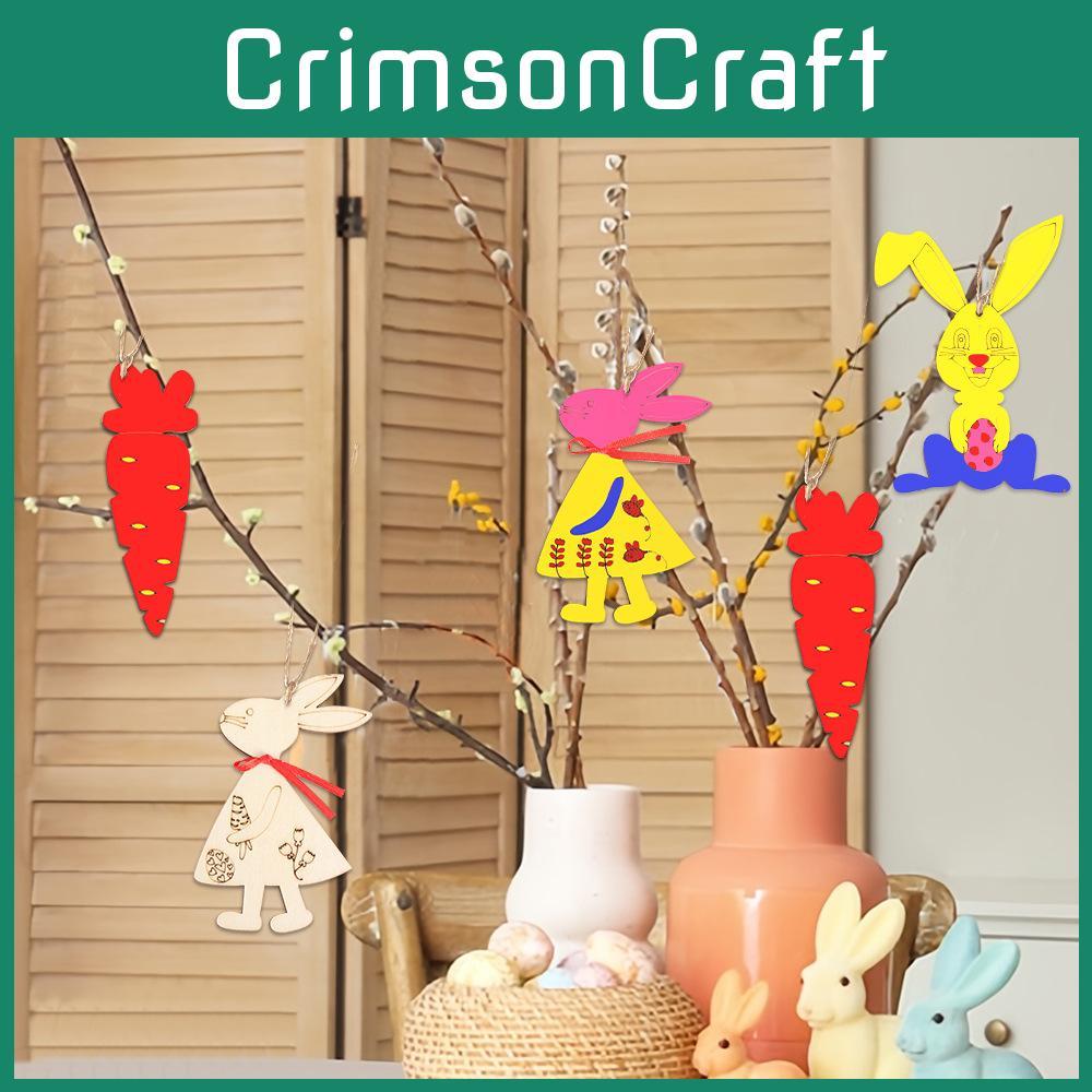 Vibrant Wooden Easter Bunny And Egg Craft Kit For Creative Kids Holiday Projects