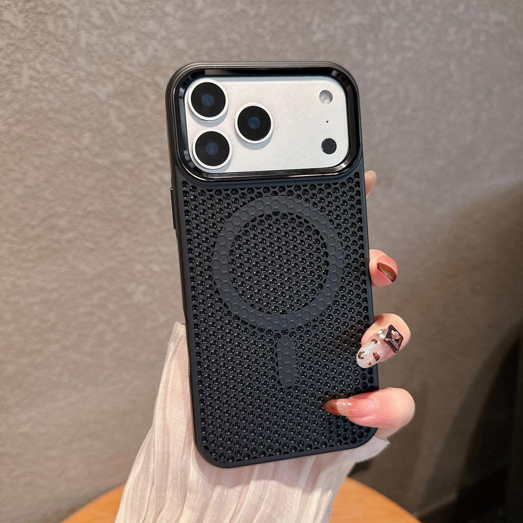 Apple 17promax skin-sensitive mesh cooling mobile phone case is suitable for iPhone16 summer 15plus protective case 16.