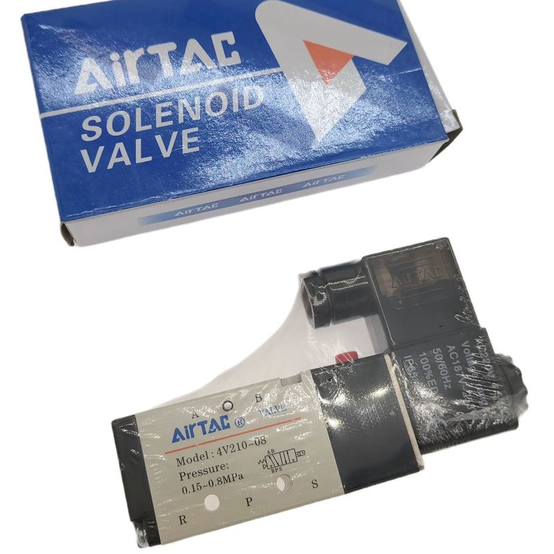 AIRTAC Original 4V110-M5 4v210-08/06 4V310-10 4V410-15 Pneumatic Directional Solenoid Valve 2 Position 5 Way 220V 24v 110v