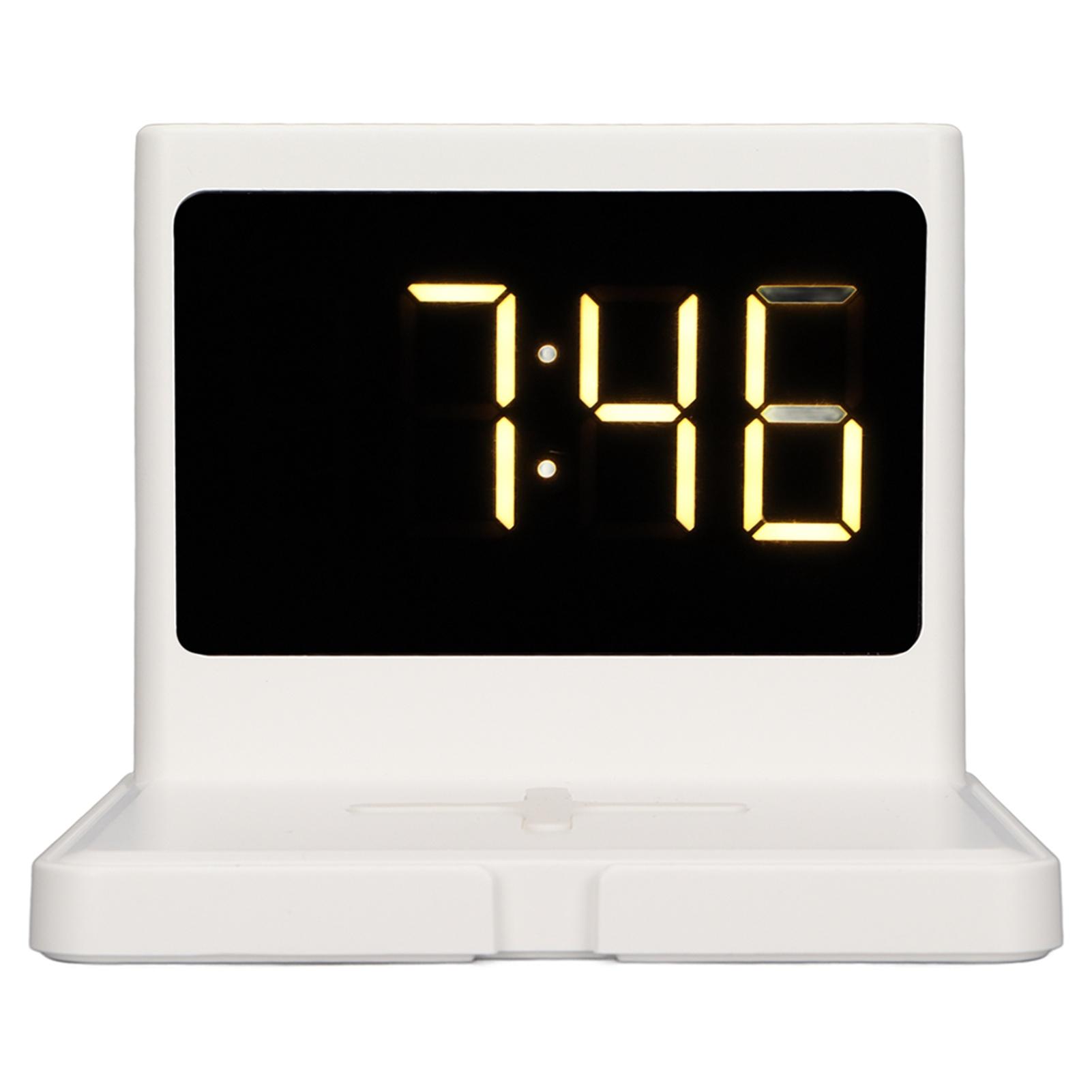 

Зарядное устройство для цифровых часов 3 в 1, беспроводной будильник с зарядкой типа C и кнопкой повтора сигнала для белый