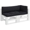 3 Piece Pallet Cushion Set Black Checkered Pattern Oxford Fabric