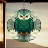 2D White Lotus Owl Wind Spinner Kinetic Metal Garden Decor Outdoor Home Dancing Wind Chime Unique Gift Idea