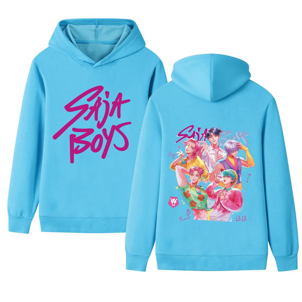 B1207-2 Kids Boys Girls Kpop Rumi Zoey Mira Sajaboys Double-sided Print Long Sleeves Hoodie