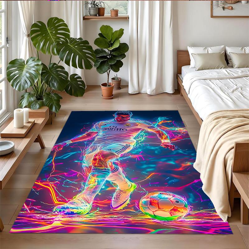 Tappeto Antiscivolo in Velluto di Cristallo, Tappeto Design Cristiano Ronaldo per Interni Soggiorno Camera da Letto Decorazione Casa