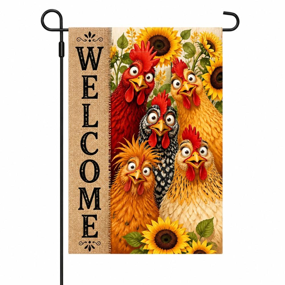 Linen Halloween Fall Pumpkin Garden Flag Rustic Style Ghost Welcome Flag Porch