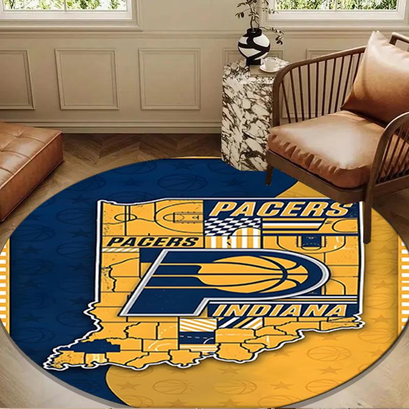 Pacers Basketball Team Round Mat, Anti-slip Circle Carpet Chair Rug For livingroom,Bedroom, Doormat Home Decor Gift Christmas Gifts