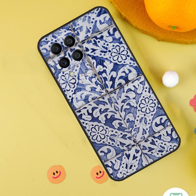 Portuguese Glazed Tiles Case For Samsung Galaxy M35 M33 M21 M31 M16 M36 M56 M53 M13 M12 M32 M52 M15 M55 M14 M34 M54 Samsung M36