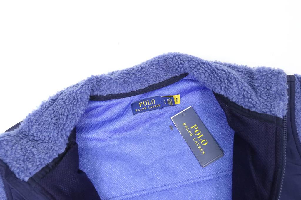 POLO RALPH LAUREN Retro Pile Fleece Size Navy Multicolor Men's Zip-Up Jacket, L, (Product Number 0101977)