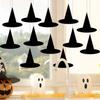 12pcs DIY Witch Hat Decoration Spooky Hat Wall Decor Funny Hanging Wizard Caps  Indoor Outdoor Decor