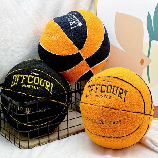 Nadýchaná basketbalová plyšová hračka Vycpaná dekorace Super měkká odolná proti opotřebení Vyšívaná dětská hračka na basketbalový polštář