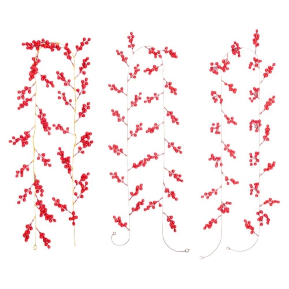 New Vine Artificial Berry Vine Red Berry DIY Craft Xmas Hanging Rattan Holly Fruit Wreath Party