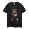 Dank Meme Křeček Zírající do Přední Kamery Hampter Volající Tričko Móda Trička s Krátkým Rukávem Oversized Streetwear Unisex