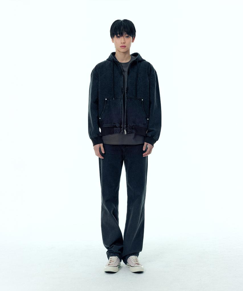 Plac Denim Zip-Up Hoodie Vintage Black