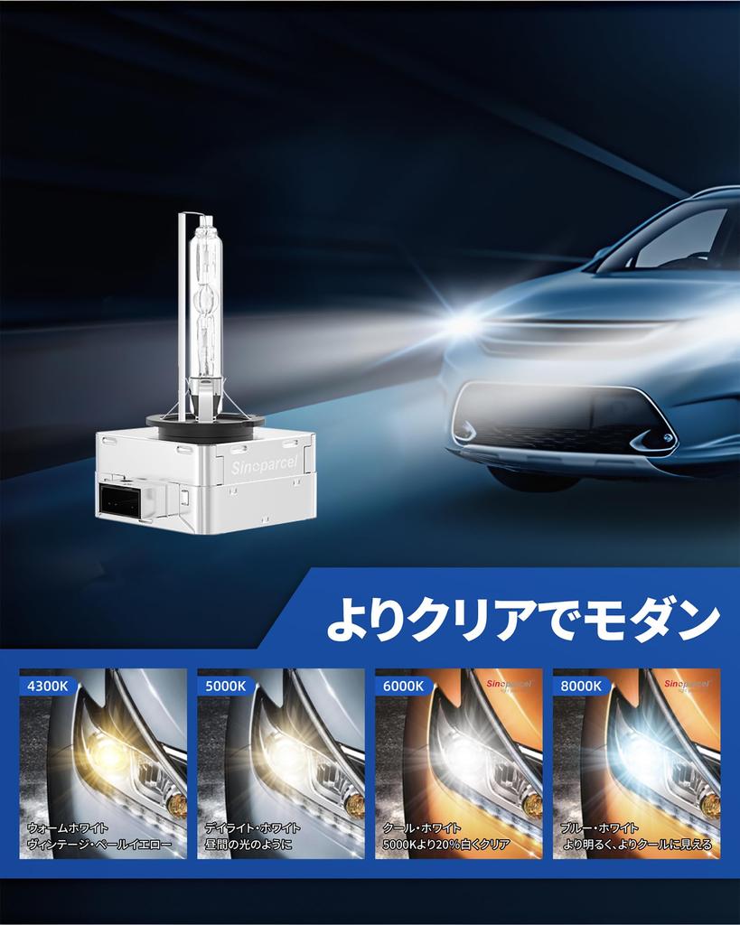 Sinoparcel D1S/D1C/D1R HID Headlight Bulb, 6000K, Compatible with Vehicle Inspection, Genuine Replacement, 3200lm, /24V,