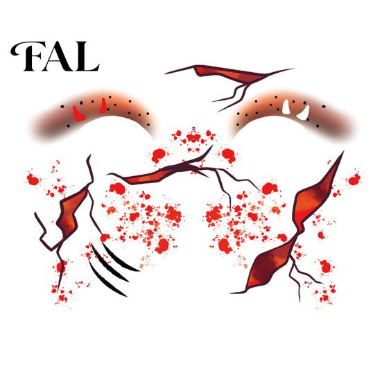 Funny Face Tattoos Halloween Tattoo Stickers, Waterproof Scary Makeup Decals for Party, Easy Apply Patch Temporary Wound Scar Body Art Kids