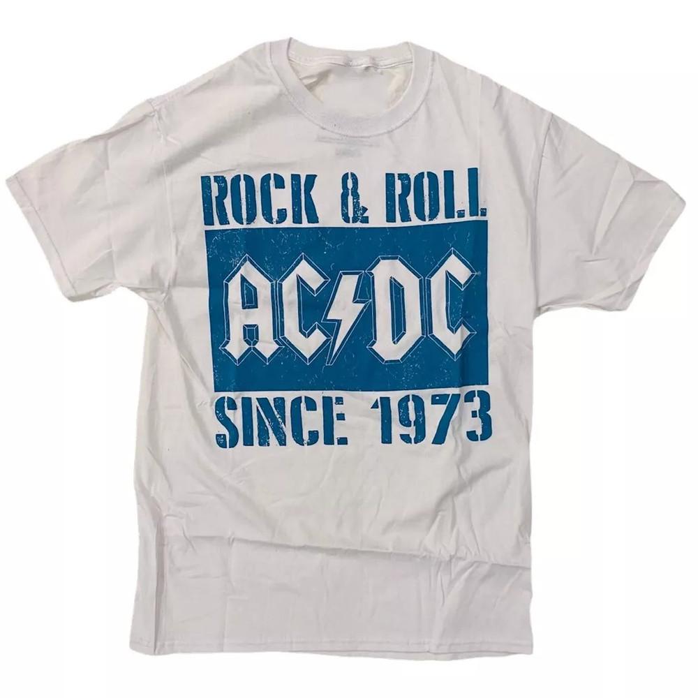 AC/DC Репринт Рок-н-Ролл с 1973 года Графическая Винтажная Футболка Унисекс XXL