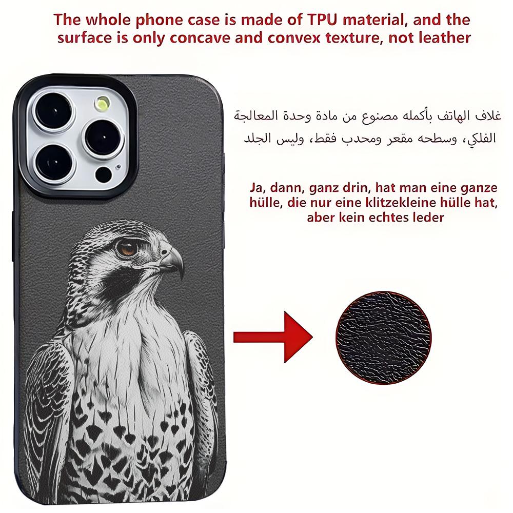 Falcon Portrait Pattern Phone Case Suitable for iPhone 17 16 15 14 13 12 11 Pro/Max/Plus Anti Drop and Shockproof Back Cover