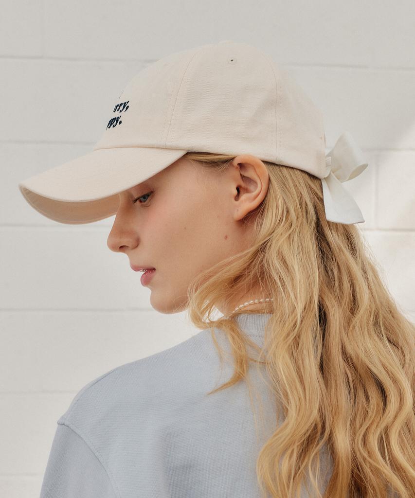 YUPPE Ribbon Ball Cap_Ivory