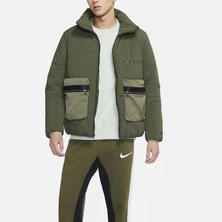 Nike Therma-Fit Windproof Sports Warm Stand Collar Long Sleeve Cotton Jacket Men Jackets DD5930-325